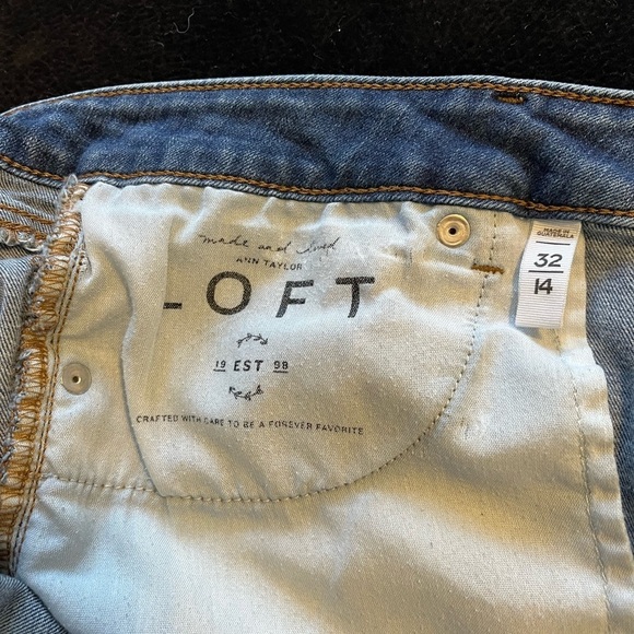 Made & Loved Loft Curvy Skinny Slim Blue Jeans Raw Hem Women’s 14 waist 32 - Picture 7 of 10